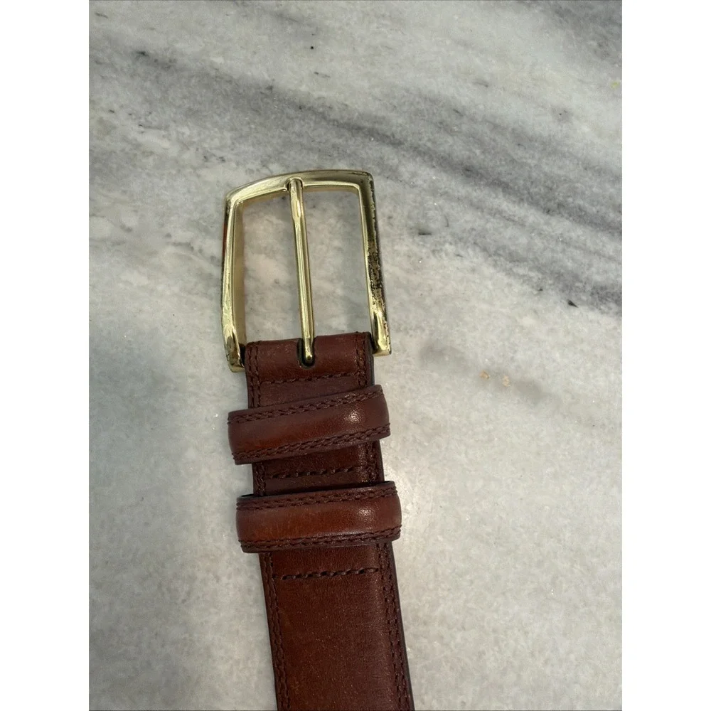 Daniel Cremieux Belt Mens 40/100 Brown Embossed Leather Signature Collection GWB